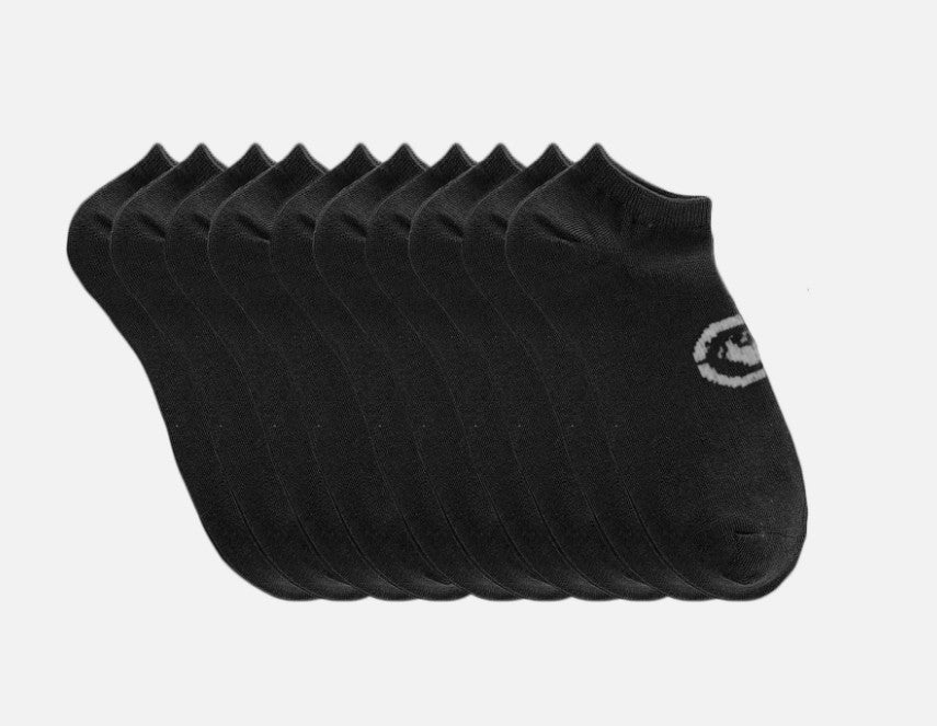 10 Pairs of Ecko Men's Black Quick Dry No Show Athletic Socks