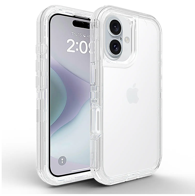 iPhone 16 Plus Transparent Heavy Duty Shockproof Anti-Fall Case