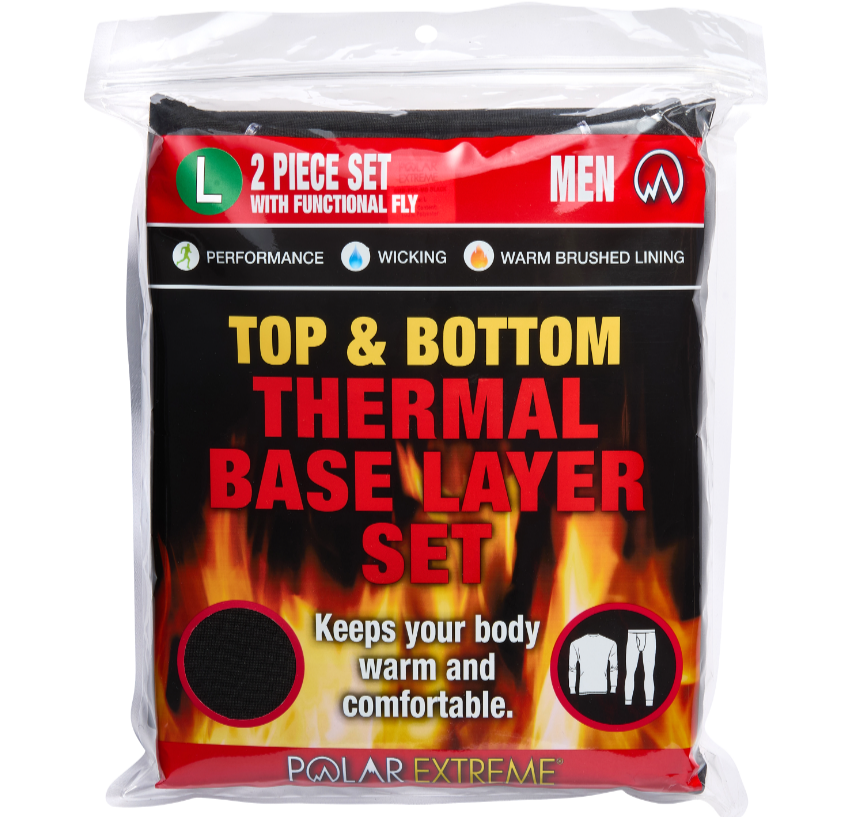 Polar Extreme Men’s Thermal Top & Bottom Set – Insulated Fleece Lined Warm Base Layer for Cold Weather