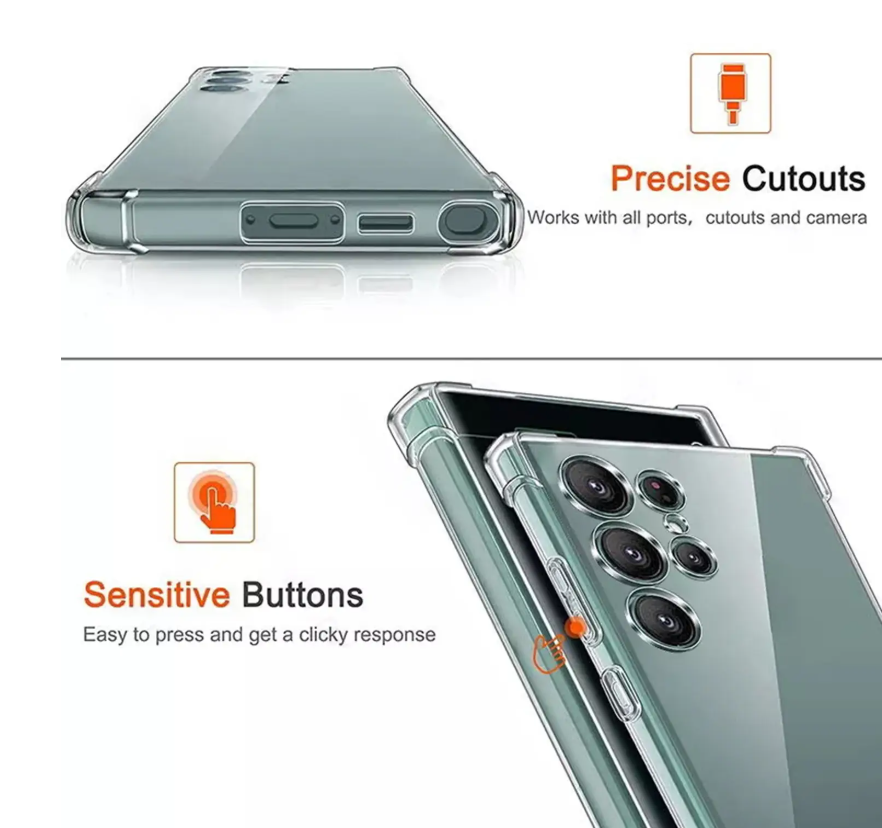 Samsung Galaxy S25 Ultra Transparent Clear Soft TPU Cover Case-Clear