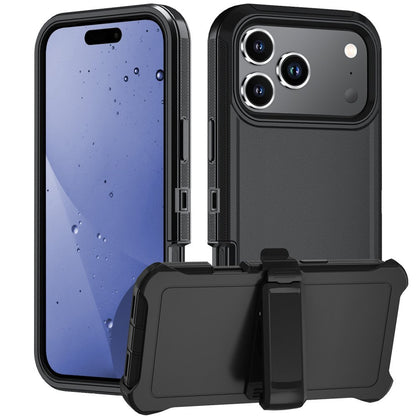 iPhone 17 Pro Max Heavy Duty Case Rugged Shockproof Dual Layer Belt Clip Black