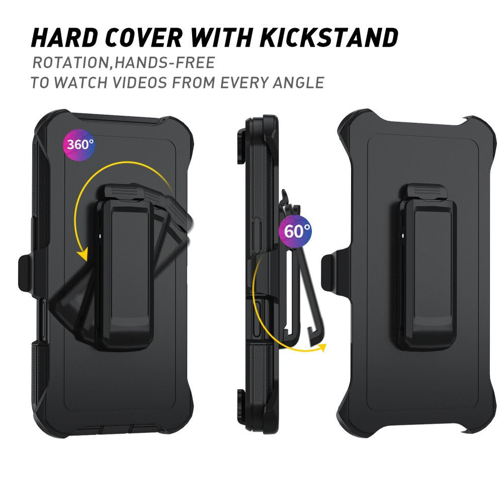 iPhone 17 Pro Max Heavy Duty Case Rugged Shockproof Dual Layer Belt Clip Black
