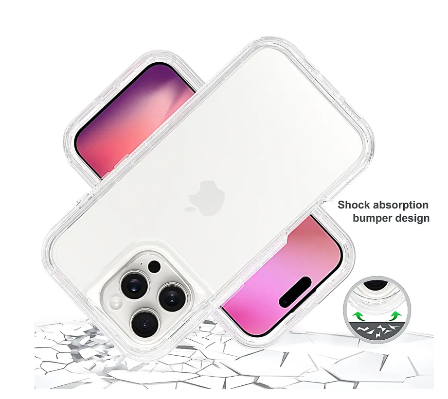 iPhone 16 Pro Transparent Heavy Duty Shockproof Anti-Fall Case