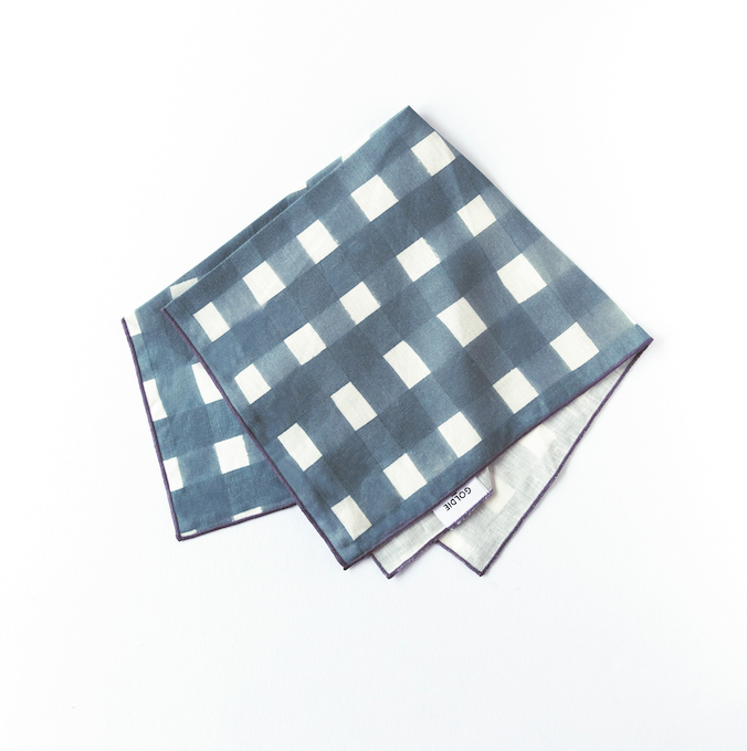 Blue Cross-Hatch Napkins