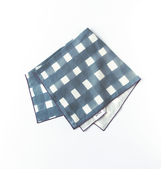 Blue Cross-Hatch Napkins