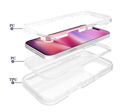 iPhone 16 Pro Transparent Heavy Duty Shockproof Anti-Fall Case