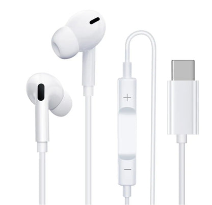 USB-C Earbuds w/ Mic Noise Cancelling for iPhone 16 Series – White