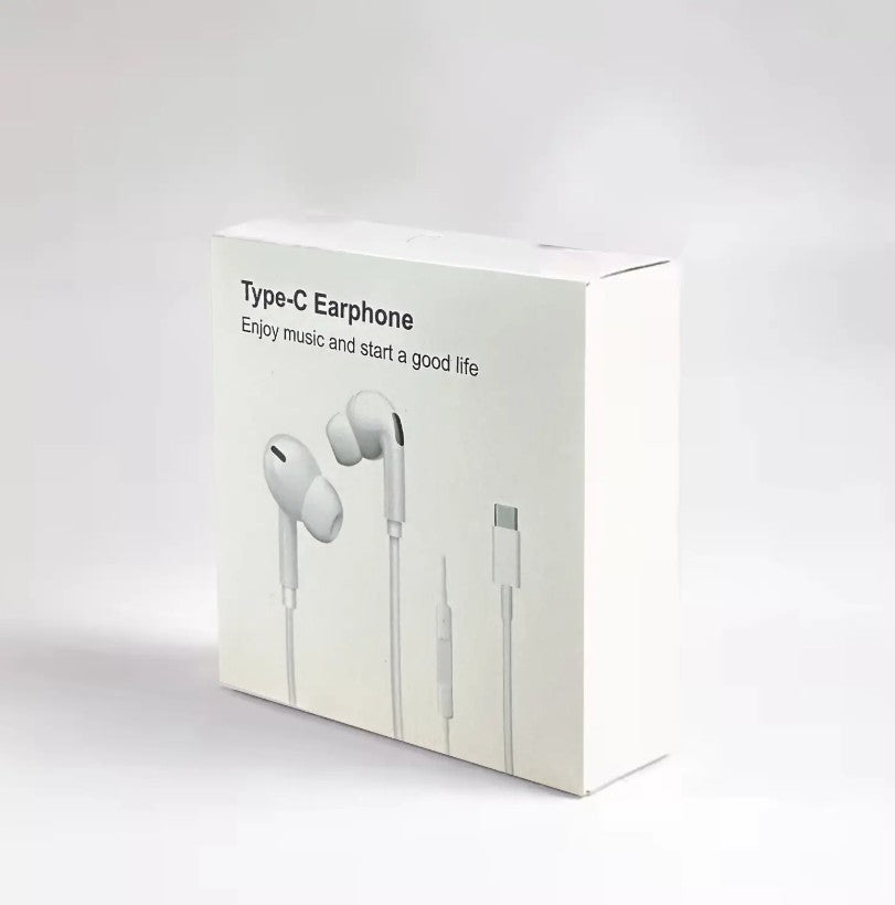 USB-C Earbuds w/ Mic Noise Cancelling for iPhone 16 Series – White