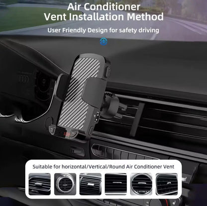 Bluetooth FM Transmitter Car Adapter with Receiver &amp; Clip-On Phone Holder Black