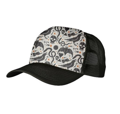 Spooky Black Trucker Hat