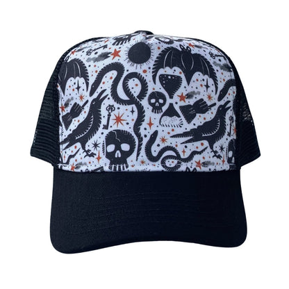 Spooky Black Trucker Hat